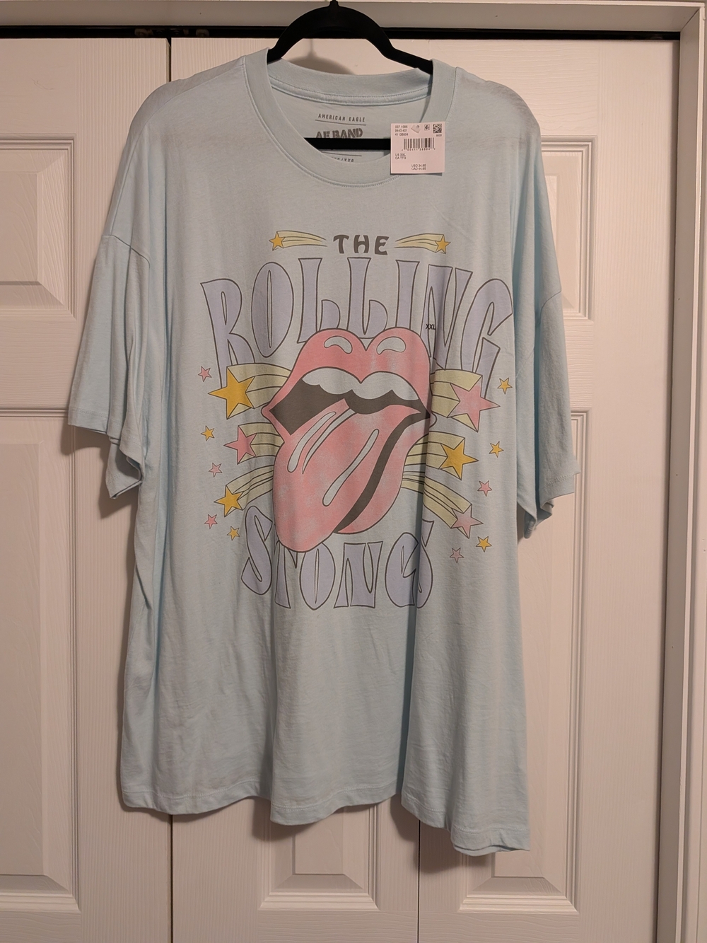 American Eagle Light Blue Band Tee - Rolling Stones